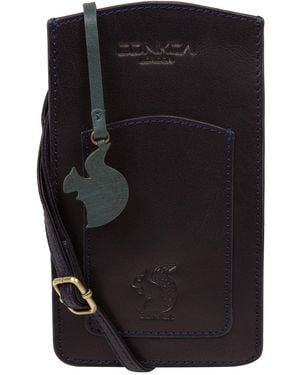Conkca 'Siren' Leather Cross Body Phone Bag - Black