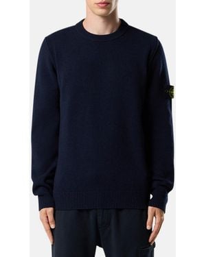 Stone Island Lambswool Blend Jumper - Blue
