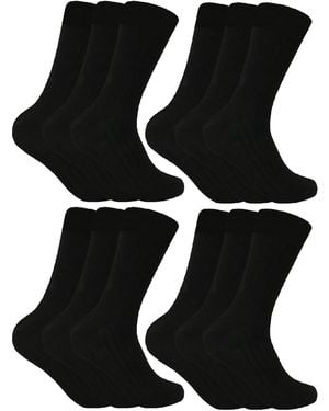 Sock Snob 12 Pairs Winter Warm Wool Blend Hiking Socks For Boots - Black