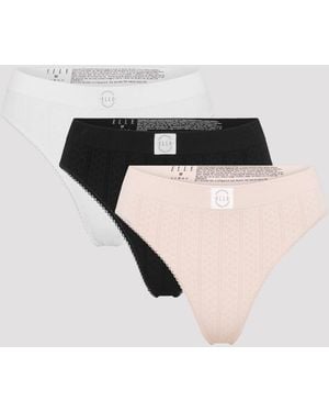 Elle Pack (3) Seamless Thongs - Black