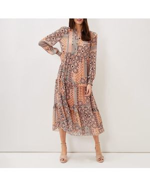 Phase Eight Ailsa Paisley Chiffon Dress - Pink