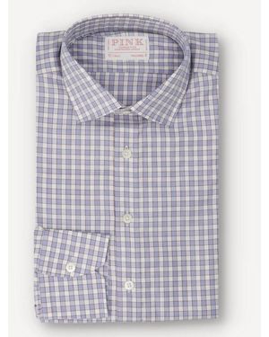 Thomas Pink Tailored Fit Check Formal Shirt - Blue