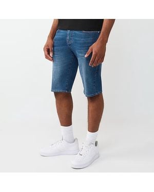 TRUE RELIGION Mid Ricky Flap Shorts - Blue