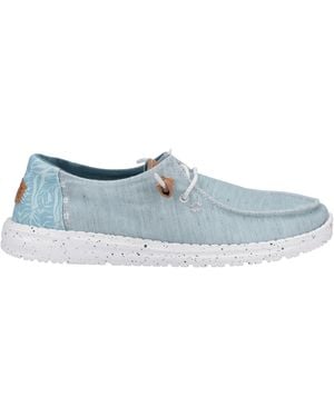 HEYDUDE Wendy Heathered Slub Tropical Shoe - Blue