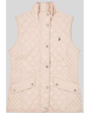 U.S. POLO ASSN. U. Polo Assn. Hacking Diamond Quilted Gilet - Natural