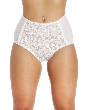 CAMILLE 3 Pack Lace Front Full Briefs - White