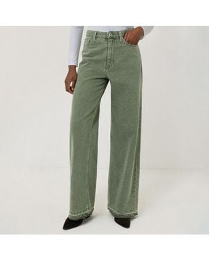 Jigsaw Light Finn Wide Leg Jeans - Green