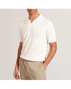 Ted Baker Aindrea Stitch Open Neck Polo Shirt - White