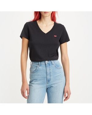 Levi's Cotton V Neck T-Shirt - Black