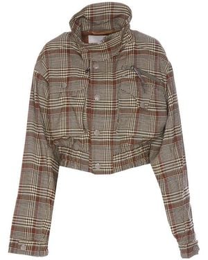 Vivienne Westwood Multi Check Cropped Bomber - Brown