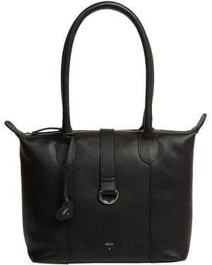 NiNa Amora 'Luana' Leather Tote Bag - Black