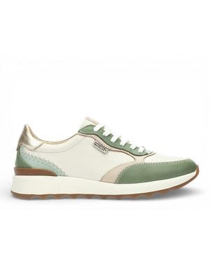 Pikolinos Leather Lace Up Trainer Trainers Shoes - White