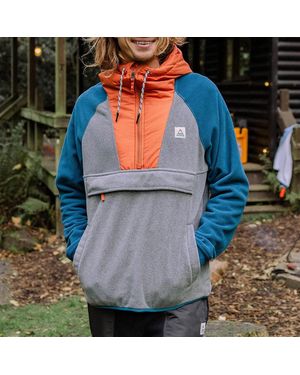 Passenger Woodland Hooded 1/2 Zip Polar Fleece Sweatshirt - Blue
