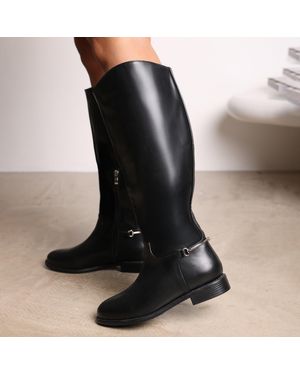 Where's That From 'Monroe' Pu Knee High Boots - Black