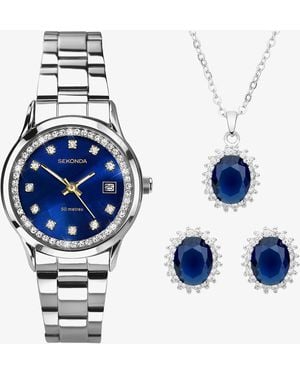 Sekonda Catherine Jewellery & Watch Set 49037 - Blue