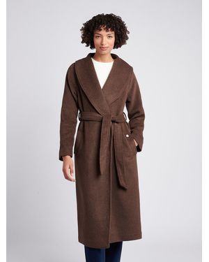 U.S. POLO ASSN. Puce Wool Blend Wrap Belted Coat - Brown