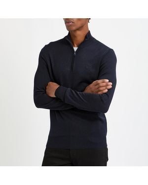 J.Lindeberg Merino Blend 1/2 Zip Jumper - Black