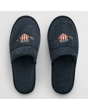 GANT Archive Shield Terry Cotton Slippers - Blue