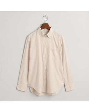 GANT Sand Stripe Oxford Cotton Shirt - Natural