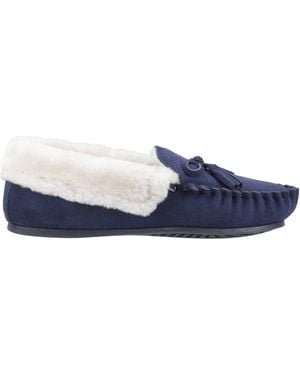 Hush Puppies Agnes Fur Slipper - Blue