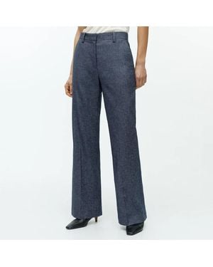 ARKET Linen Blend Flare Trousers - Blue