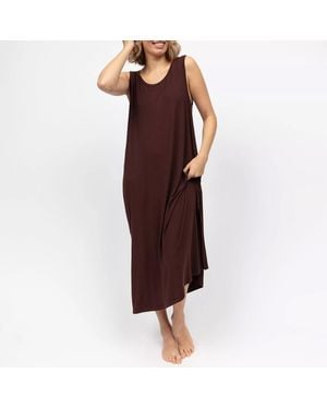 Cyberjammies Chocolate Claudia Jersey Long Nightdress - Red