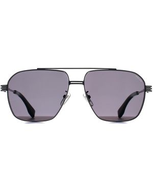 Police Aviator Shiny Ruthenium Smoke Splq91 Mercury 1 Metal - Grey