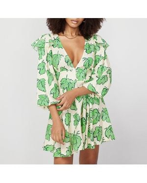 Kitri Cordelia Vine Leaf Mini Dress - Green