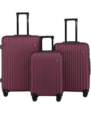 Infinity Luggage Burgundy Abs Hard Shell Suitcase - Purple