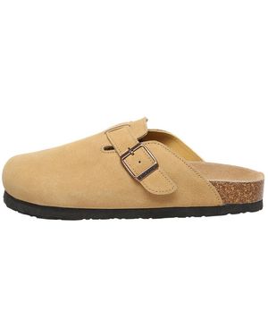 EVER AU Pintail Leather Comfort Clog Sandals - Brown