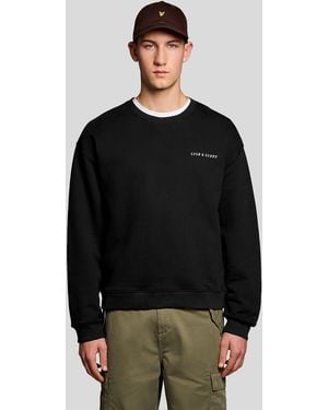 Lyle & Scott Script Heavyweight Loopback Crew Neck Sweatshirt - Black