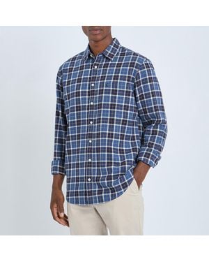 Joules Check Buchanan Cotton Shirt - Blue