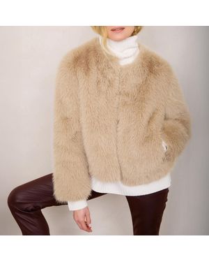 Wyse Cameron Faux Fur Jacket - Natural