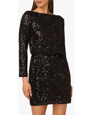 Adrianna Papell Sequin Mini Dress - Black