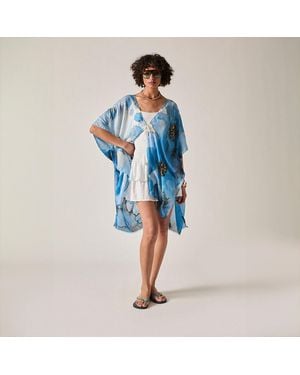 James Lakeland Watercolour Floral Kaftan - Blue
