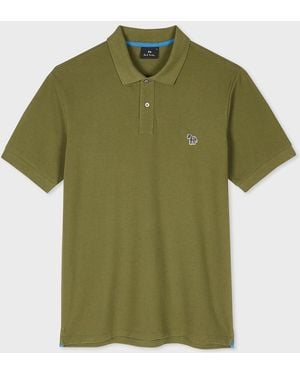 Paul Smith Khaki Polo Shirt With Zebra - Green