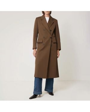 Jigsaw Italian Twill Oversized Coat - Brown