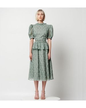 Elliatt Apostles High-Neck Midi Dress With Tie Up Back - Green