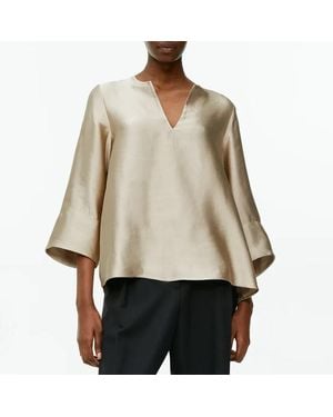 ARKET Linen Blend Blouse - Natural