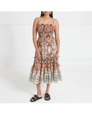 Temperley London Monikh Silk Blend Strappy Dress - Brown