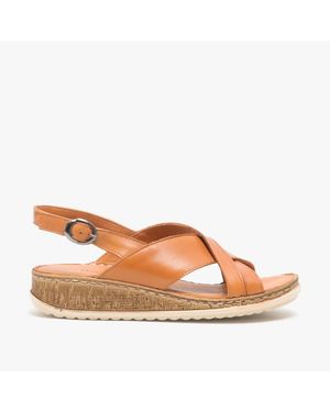 Hush Puppies Tan Elena Flat Sandals - Pink