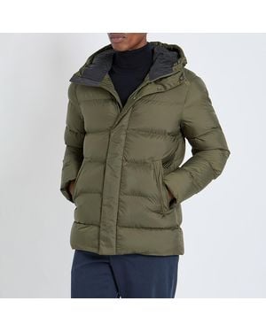 J.Lindeberg Khaki Padded Hooded Classic Jacket - Green