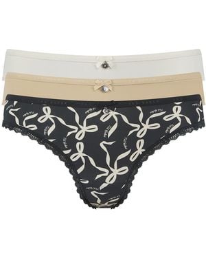 Ted Baker 3 Pack Plain And Print Brief With Lace Trim - Black