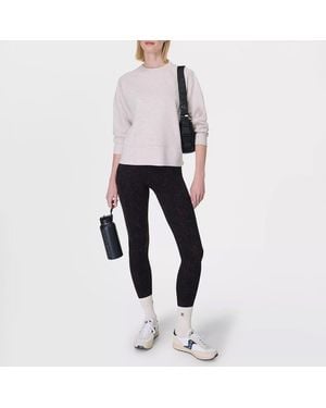 Sweaty Betty Barley Marl Wind Down Crew Neck Pullover - Black