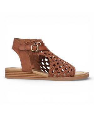 Blowfish Cognac Weave Micro Wedge Sandals - Brown