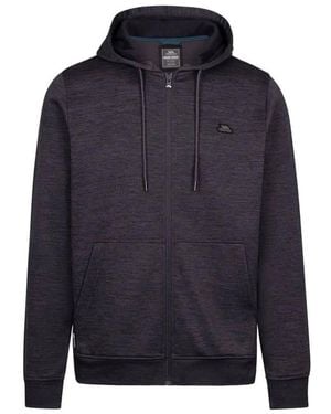 Trespass Full Zip Hoodie Fewston Polyester Dark Flint Marl - Blue