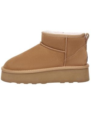 EVER AU Chestnut Heron Platform Mini Boots - Brown
