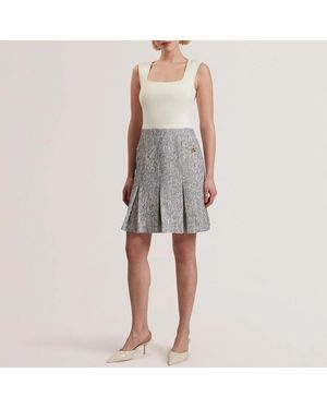Ted Baker Light Sleeveless Knit Bodice Dress - Grey