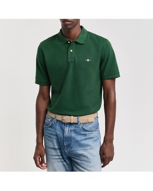 GANT Regular Embroidered Archive Shield Polo Shirt - Green