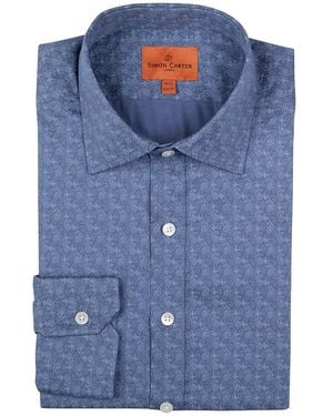 Simon Carter Paisley Print Cotton Shirt - Blue